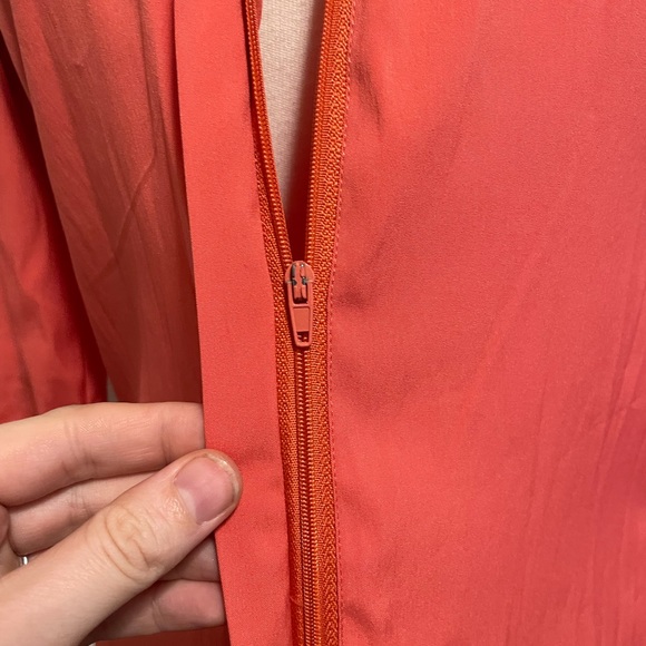 DDC Stretch S Small Collared Shirt Top Zipper Orange - Picture 3 of 8